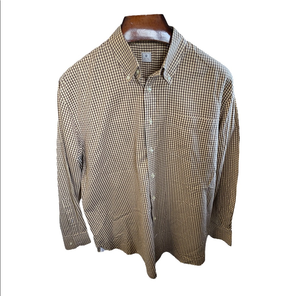 PETER MILLAR BUTTON DOWN LIKE NEW, VERY COOL SIDE ACCENT 👞❤️